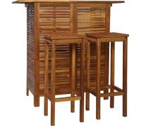The Living Store Ensemble table de bar et chaises 3 pièces en acacia massif