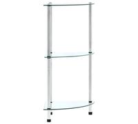 The Living Store Étagère avec 3 étagères Transparent 30x30x67 cm Verre trempé