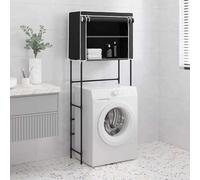 The Living Store Étagère pour machine à laver 2 étagères Noir 71x29,5x170,5 cm Fer