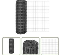 The Living Store Euro clôture acier 25 x 1,2 m gris