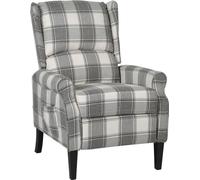 The Living Store Fauteuil Relax Réglable Blanc Gris Tissu