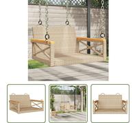 The Living Store Fauteuil suspendu Beige 63x62x40 cm Poly rotin
