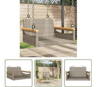 The Living Store Fauteuil suspendu Gris 63x62x40 cm Poly rotin