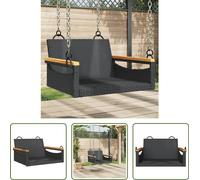 The Living Store Fauteuil suspendu Noir 63x62x40 cm Poly rotin