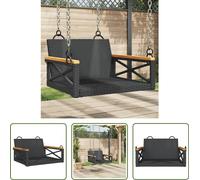 The Living Store Fauteuil suspendu Noir 63x62x40 cm Poly rotin