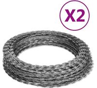 The Living Store Fil de fer naturel S-fil 2 pcs. Acier galvanisé 60 m