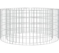 The Living Store Foyer en gabion Ø 100 cm Fer galvanisé