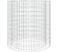 The Living Store Foyer en gabion Ø 100 cm Fer galvanisé