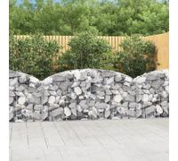 The Living Store Gabion avec arche haute 200x30x80/100 cm Fer galvanisé