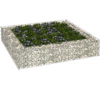 The Living Store Gabionen Plateau de jardin Acier galvanisé 100x100x20 cm