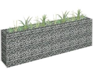 The Living Store Gabionen Plateau de jardin Acier galvanisé 180×30×60 cm