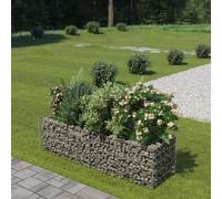 The Living Store Gabionen Plateau de jardin Acier galvanisé 180×50×50 cm