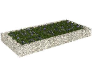 The Living Store Gabionen Plateau de jardin Acier galvanisé 200x100x20 cm