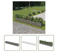 The Living Store Gabionen Plateau de jardin Acier galvanisé 450×50×50 cm
