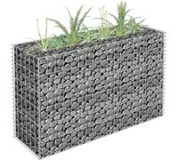 The Living Store Gabionen Plateau de jardin Acier galvanisé 90×30×60 cm