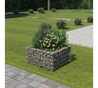 The Living Store Gabionen Plateau de jardin Acier galvanisé 90×90×50 cm