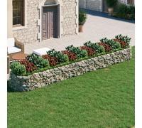 The Living Store Gabionen Plateau de jardin en fer galvanisé 600x100x50 cm