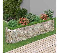 The Living Store Gabionen Plateau de jardin Fer galvanisé 260x50x50 cm