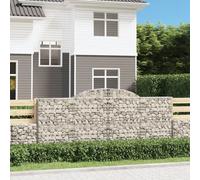 The Living Store Gabions avec arc surélevé 10 pcs 300x50x120/140cm Fer galvanisé