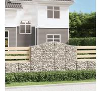 The Living Store Gabions avec arc surélevé 10pcs 200x50x140/160cm Fer galvanisé