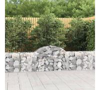 The Living Store Gabions avec arc surélevé 11 pcs. 200x30x60/80 cm Fer galvanisé