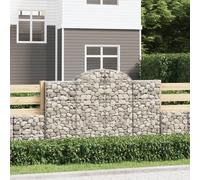 The Living Store Gabions avec arc surélevé 11pcs. 200x30x120/140cm Fer galvanisé