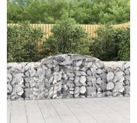 The Living Store Gabions avec arc surélevé 17 pcs. 300x50x80/100cm Fer galvanisé