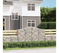 The Living Store Gabions avec arc surélevé 3 pcs. 200x50x120/140cm Fer galvanisé
