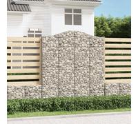 The Living Store Gabions avec arc surélevé 3 pcs. 200x50x220/240cm Fer galvanisé