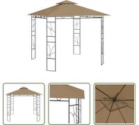 The Living Store Gazebo 3x3x2.7 m Taupe 160 g/m²