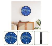The Living Store Horloge murale avec échelle lumineuse et aiguilles Bleu Ø30 cm