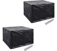 The Living Store Housses de meubles de jardin 2 pcs 4 personnes Poly Rattan 8 oeillets