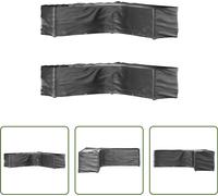 The Living Store Housses pour meubles de jardin en L 2 pcs. 20 oeillets 300x300x90 cm