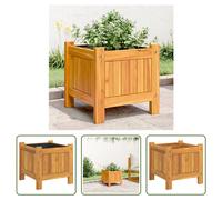 The Living Store Jardinière avec insert 31x31x30 cm bois massif acacia