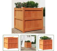 The Living Store Jardinière Marron Cire 60x60x60 cm Pin massif