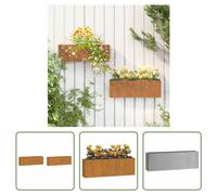 The Living Store Jardinières murales 2 pièces Acier Corten rouillé 53x10x17 cm