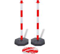 The Living Store Kit de poteaux avec chaîne de délimitation 10 m plastique