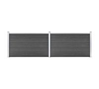 The Living Store Kit d'éléments de clôture WPC 353x105 cm Noir