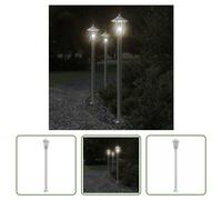 The Living Store Lampe d'allée Argent 120 cm Acier inoxydable