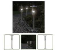 The Living Store Lampe d'allée argentée 60 cm Acier inoxydable