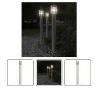 The Living Store Lampe d'allée avec prise de courant Argenté 110 cm Acier inoxydable