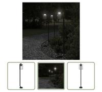 The Living Store Lampe d'allée noire 100 cm Acier inoxydable
