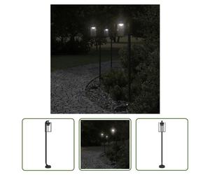 The Living Store Lampe d'allée noire 100 cm Acier inoxydable