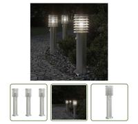 The Living Store Lampes d'allée avec détecteur de mouvement 3 pcs. argenté 60 cm acier inoxydable