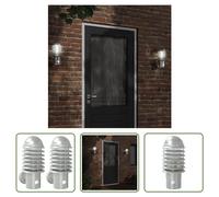 The Living Store Lampes murales extérieures avec détecteur de mouvement 2 pcs Argent Acier inoxydable