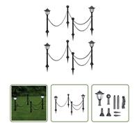 The Living Store Lampes solaires 4 pcs. avec chaîne et poteau