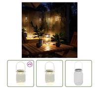 The Living Store Lampes solaires Design de bocaux 12 pcs. Blanc chaud