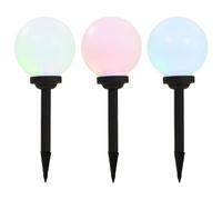 The Living Store Lampes solaires d'extérieur 3 pièces LED en forme de boule 20 cm RGB