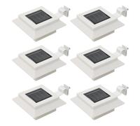 The Living Store Lampes solaires d'extérieur 6 pièces LED Carré 12 cm Blanc