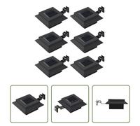 The Living Store Lampes solaires d'extérieur 6 pièces LED Carré 12 cm Noir